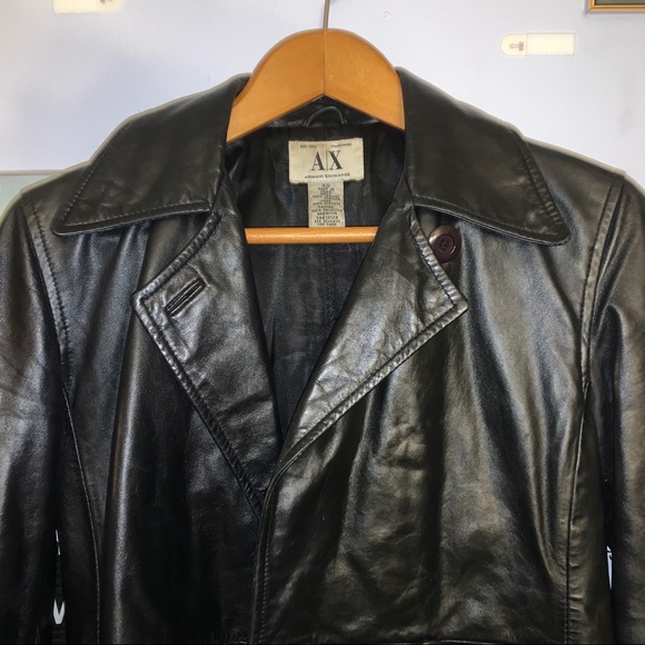 Authentic Vintage Armani Exchange Leather Jacket - Picture 2 of 5